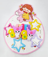 Pack of 12 Kawaii Anime Cartoon Cloud Hair Barrettes - Cute Flower Bow Claw Clips & Flat Hair Pins for Girls, Women and Kids